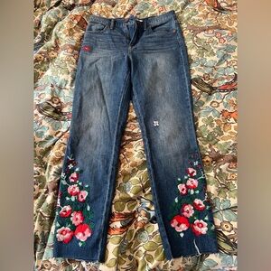 Madewell Embroidered High Waist The Slim Boyjean Jeans Womens Size 26